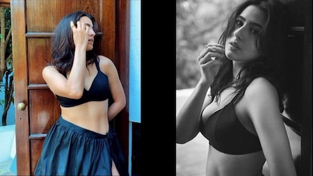 Sara Ali Khan looks surreal in a black bra and skirt