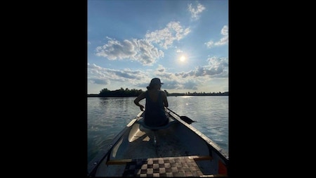 Priyanka Chopra on a boat ride in London