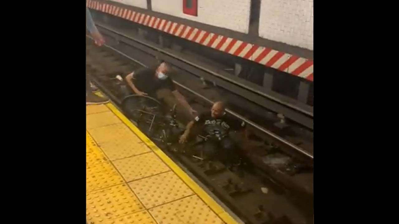 Viral: Miraculous escape for wheelchair-bound man who fell on NY subway ...