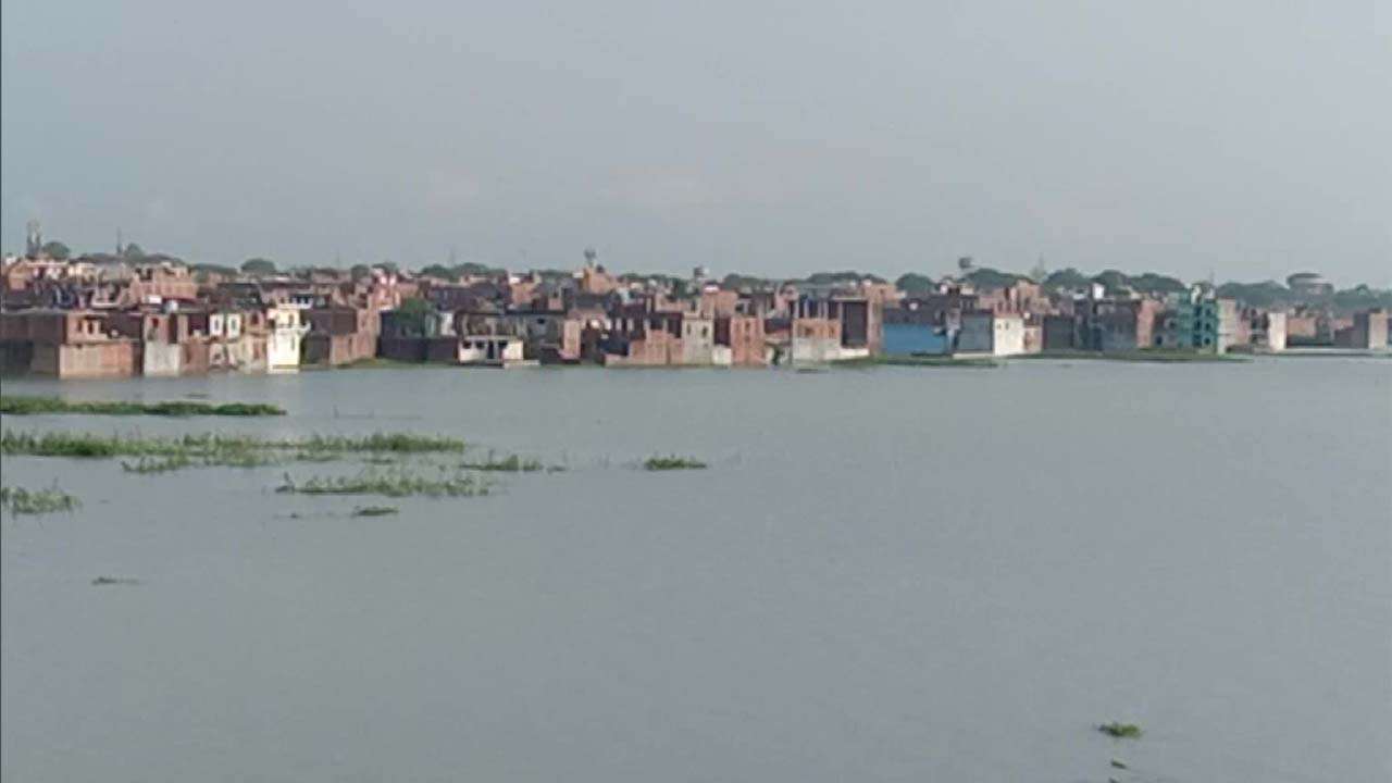 Flooding in low-lying areas due to rise in water level