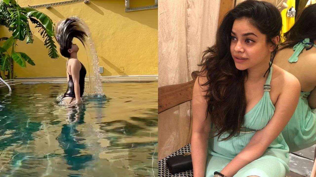 The Kapil Sharma Show' fame Sumona Chakravarti sizzles in hot black  monokini, does sexy hair flip in water - watch