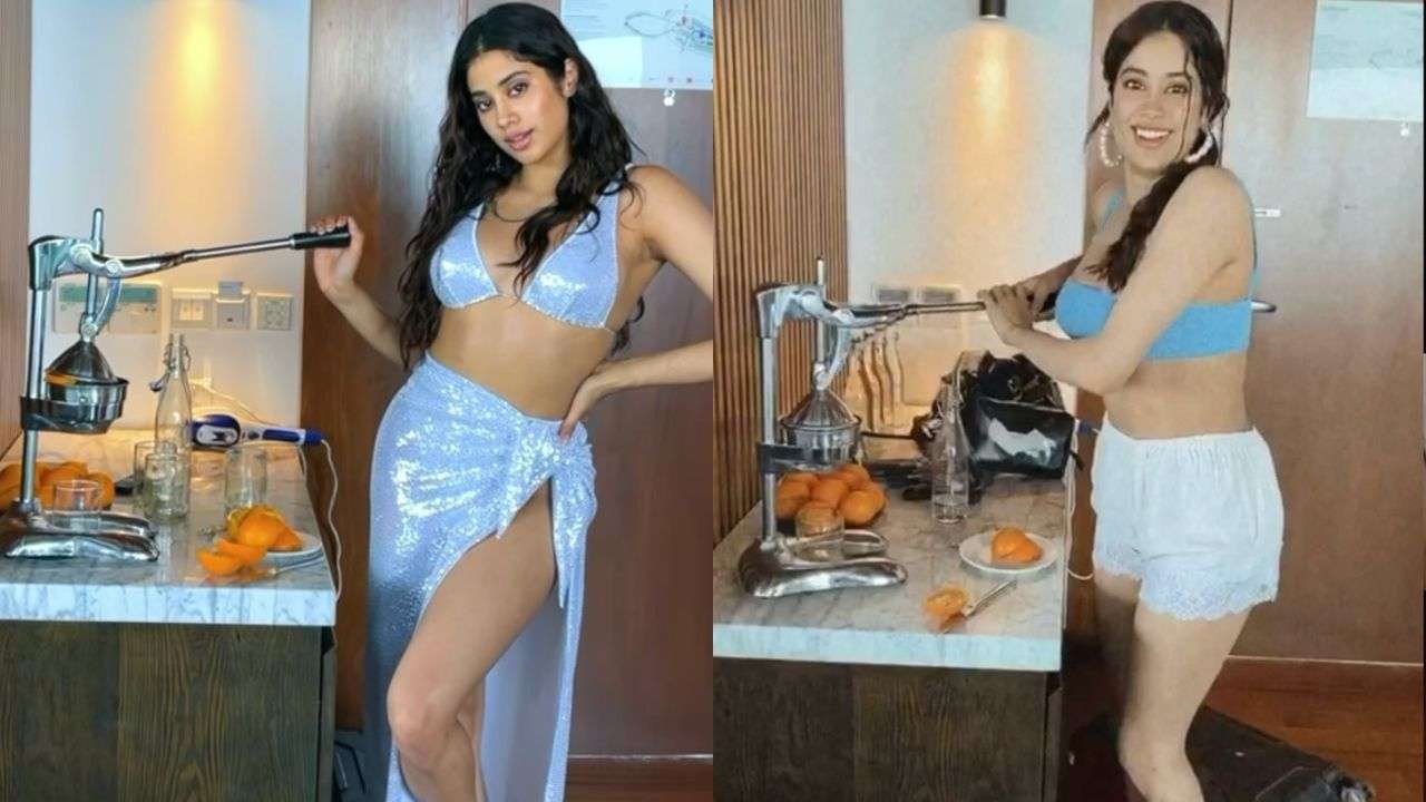 Karan Kapoor Sexy Video - Janhvi Kapoor is back at it! Shares goofy videos of her squeezing orange  juice in sexy avatar - watch