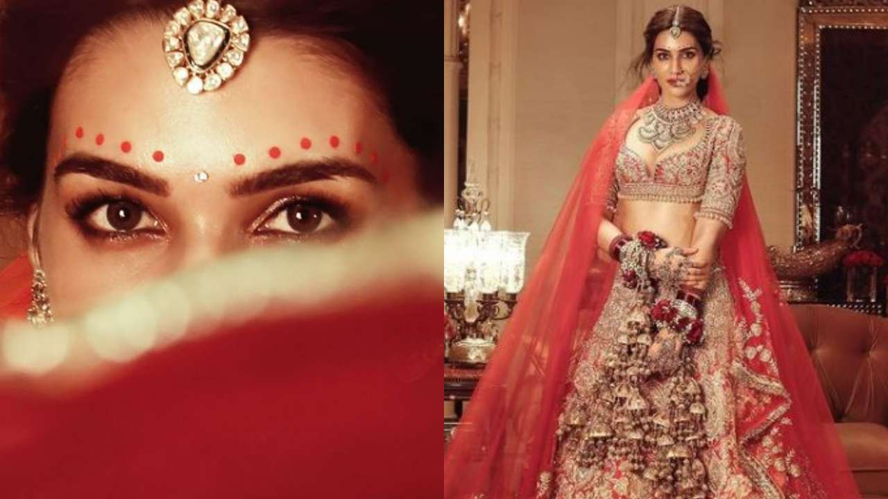 Photos Kriti Sanon Stuns As A Bride In Manish Malhotras Traditional Lehenga From Nooraniyat