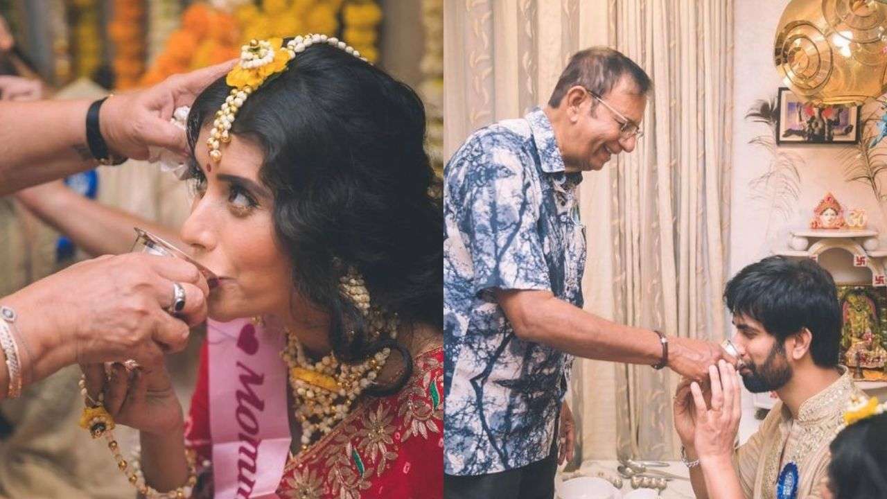 Charu Asopa and Rajeev Sen during the ceremony