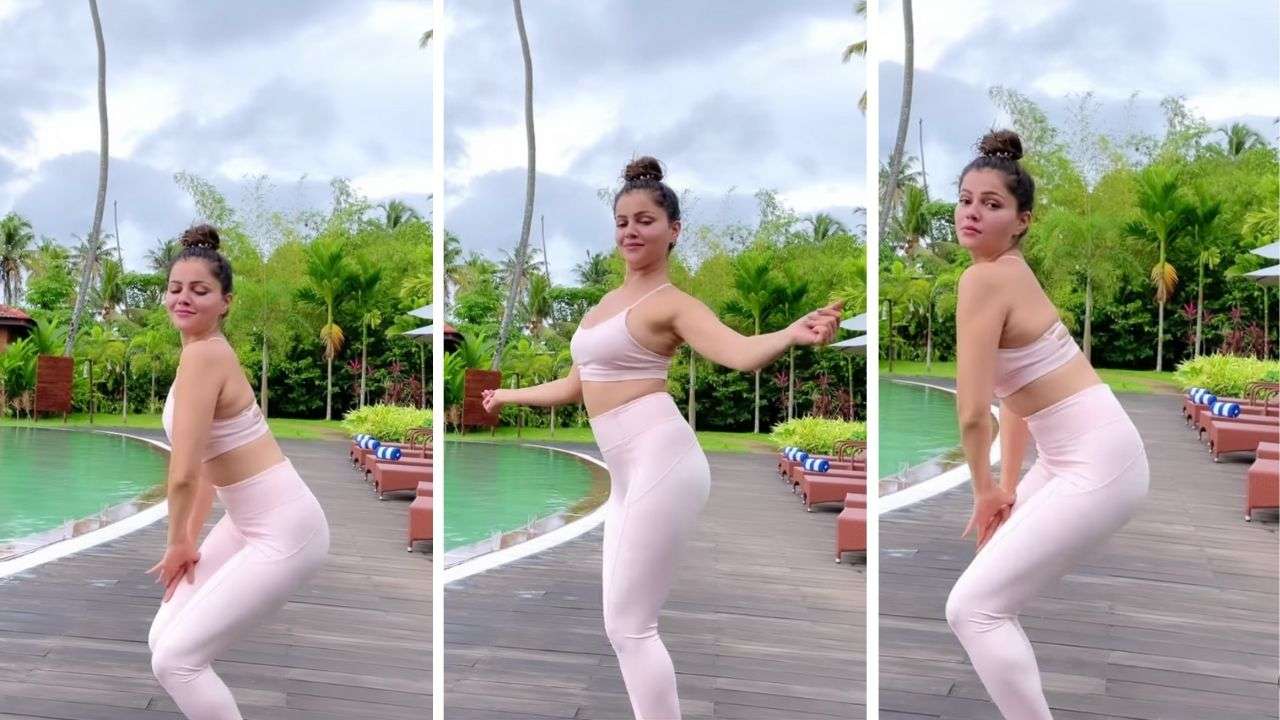 Rubina Xx Video - Rubina Dilaik twerks in sexy pink sports bra, leggings in latest video, fan  says, 'koi AC chala do yaar' - watch