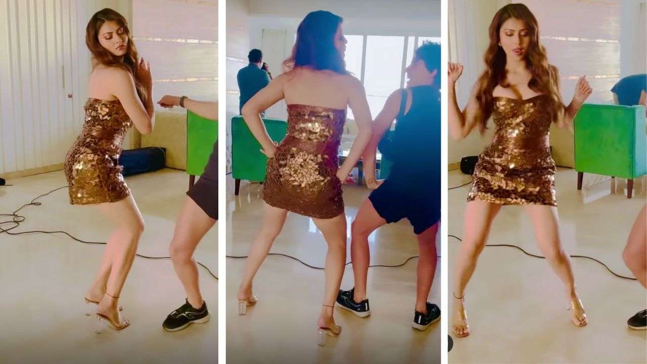 Urvashi Heroine Chudai Video - Urvashi Rautela shakes her hips on Spanish song, looks sexy in golden  strapless dress in latest video - watch