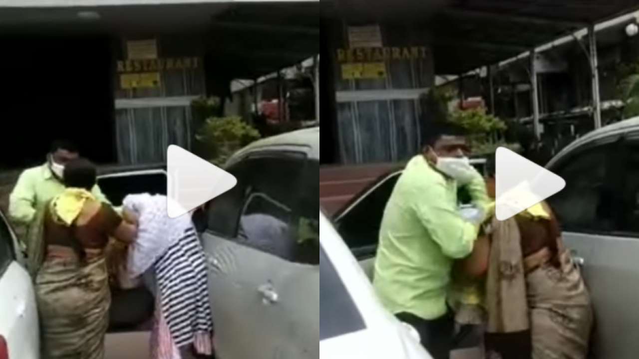Wife Catches Husband Red Handed Beats His Girlfriend Angrily Watch Viral Video 6040