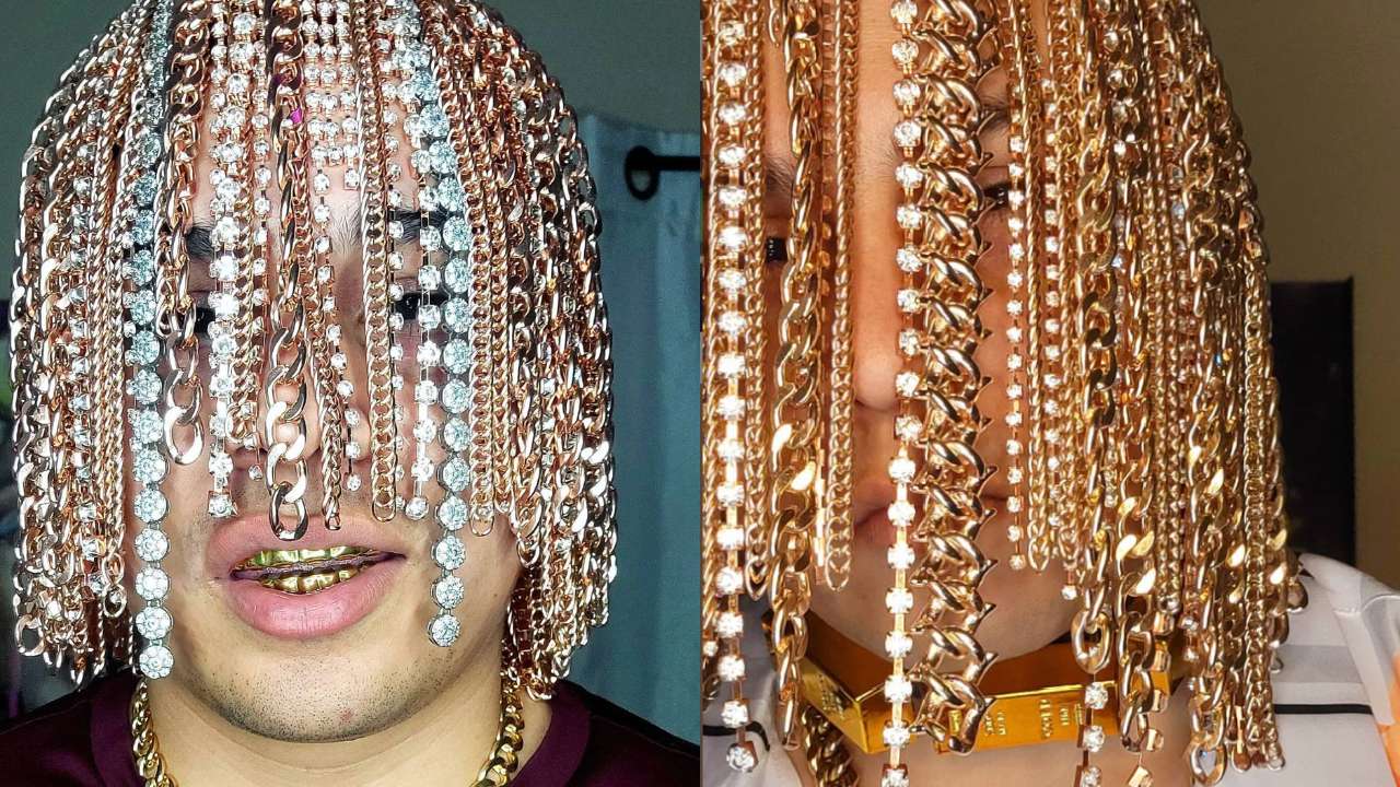 bro replaced his hair with gold chains dansur mexican mexico rappe   TikTok