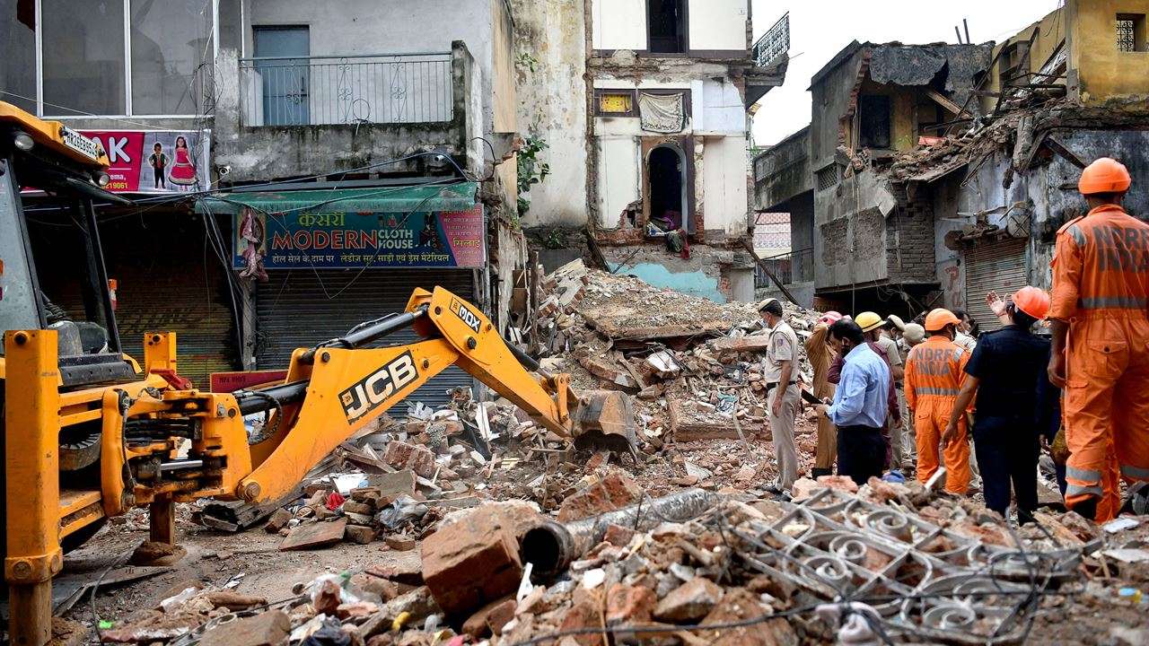 Delhi building collapse: Two children dead, rescue operation on