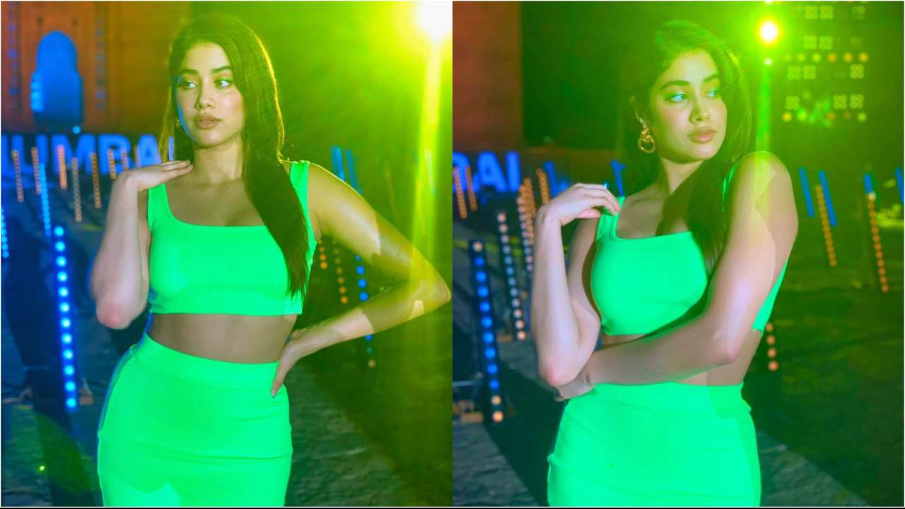 Janhvi Kapoor looks breathtaking in neon green co-ord set, see latest photos