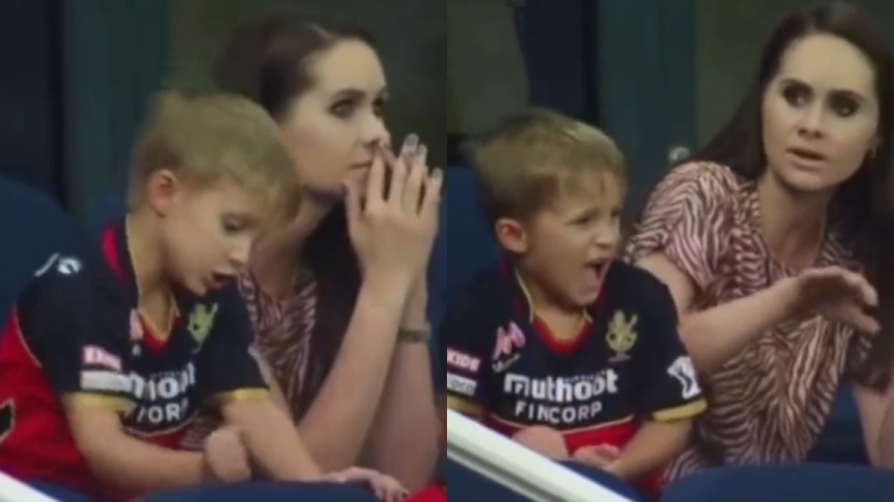 Watch: AB de Villiers’ son punches his hand on chair in disappointment, hurts himself after his father got out