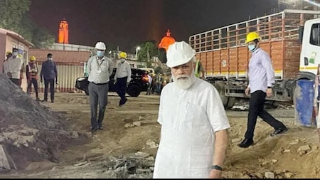PM spends an hour on construction site