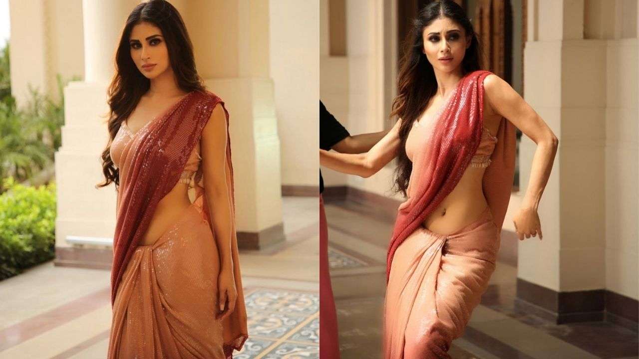 Mouni Roy looks scintillating in sequin saree