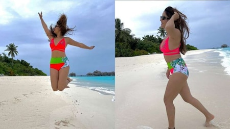 Rubina Dilaik oozes oomph in neon bikini