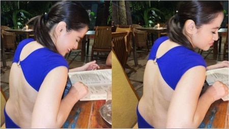 Urfi Javed's backless blue outfit