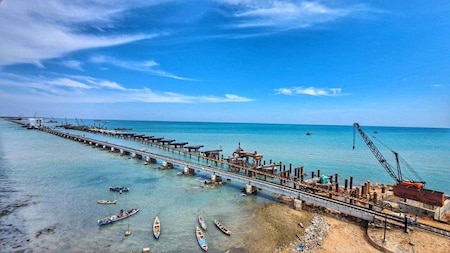 Pamban bridge built at an estimated cost of Rs 250 crores