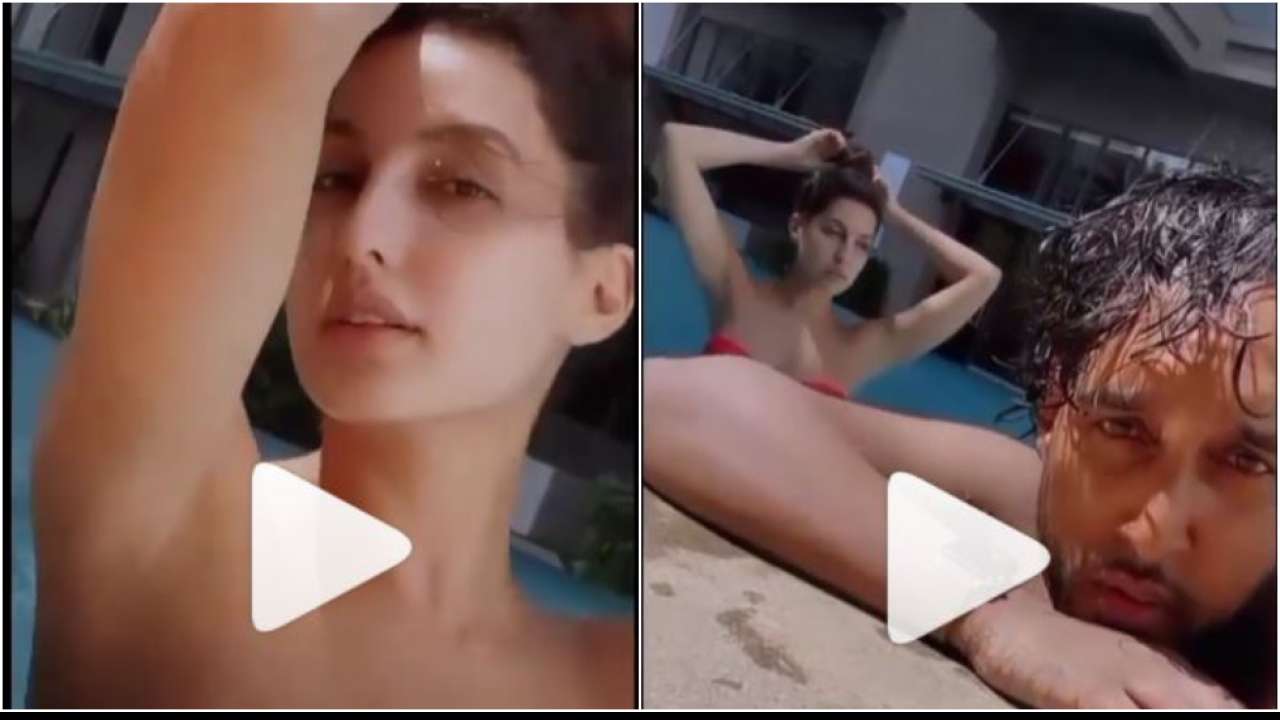 1280px x 720px - Nora Fatehi's video in off-shoulder bikini with a mystery man goes viral -  WATCH