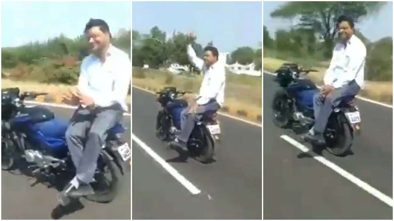 WATCH Video of man riding pillion on bike without rider goes VIRAL