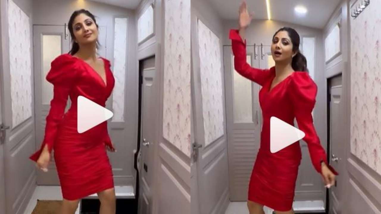 Shilpa Shetty Ka Xxxxx Video - Shilpa Shetty shows off her quirky dance moves in sexy red dress - WATCH
