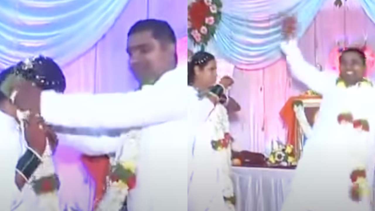 Out of control' Dulha! Groom shocks bride by doing THIS at 'jaimala'  ceremony - WATCH viral video