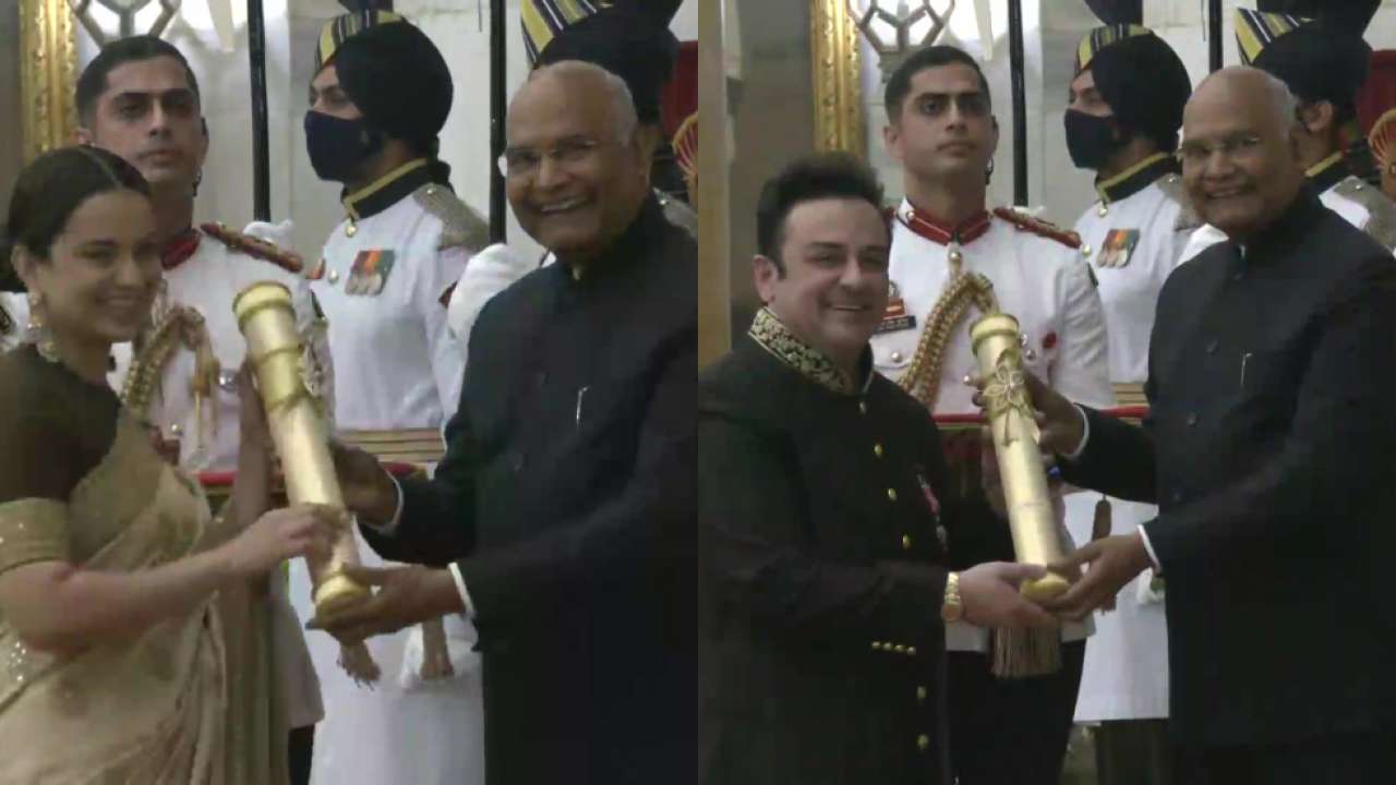 Kangana Ranaut, Adnan Sami felicitated with Padma Shree Award, see pics