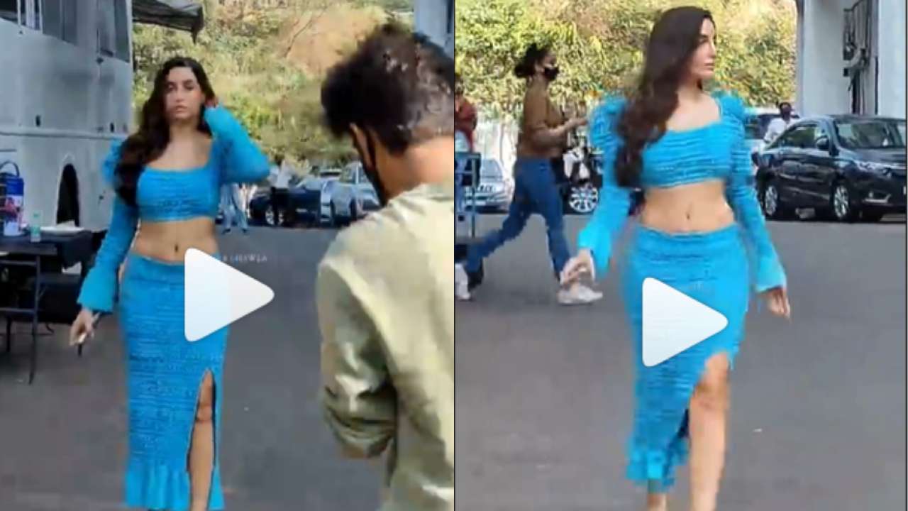 Waarneembaar donker bleek Video of Nora Fatehi flaunting sexy curves in gorgeous blue outfit goes  viral - WATCH