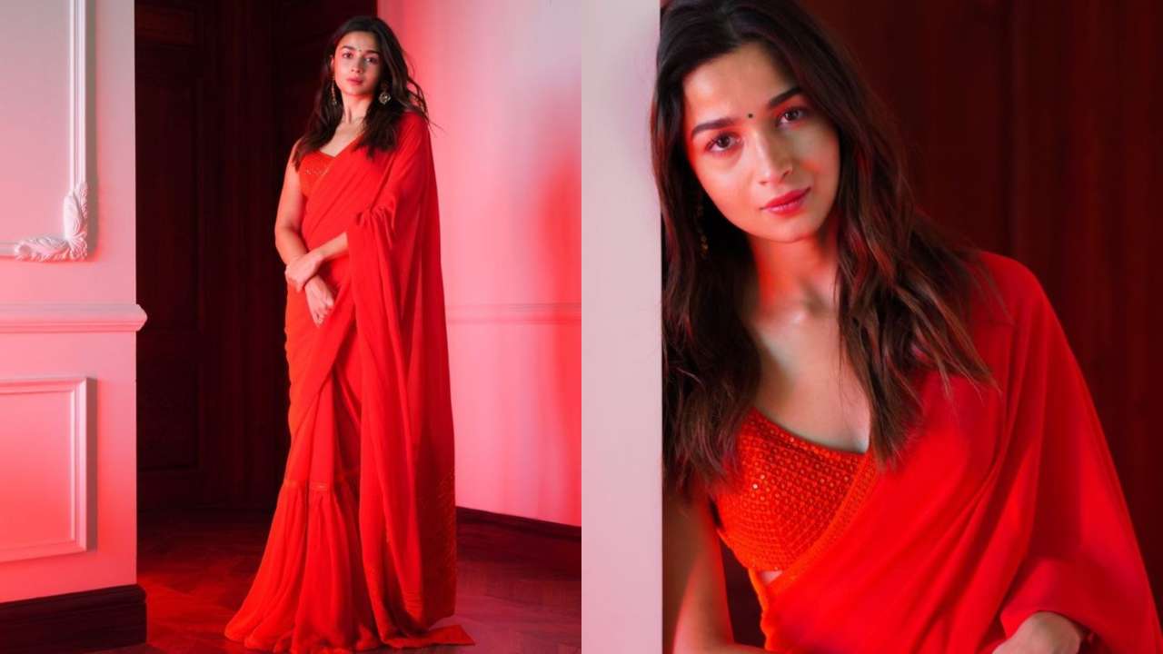 PHOTOS: Alia Bhatt looks drop-dead gorgeous in red saree, shares ...