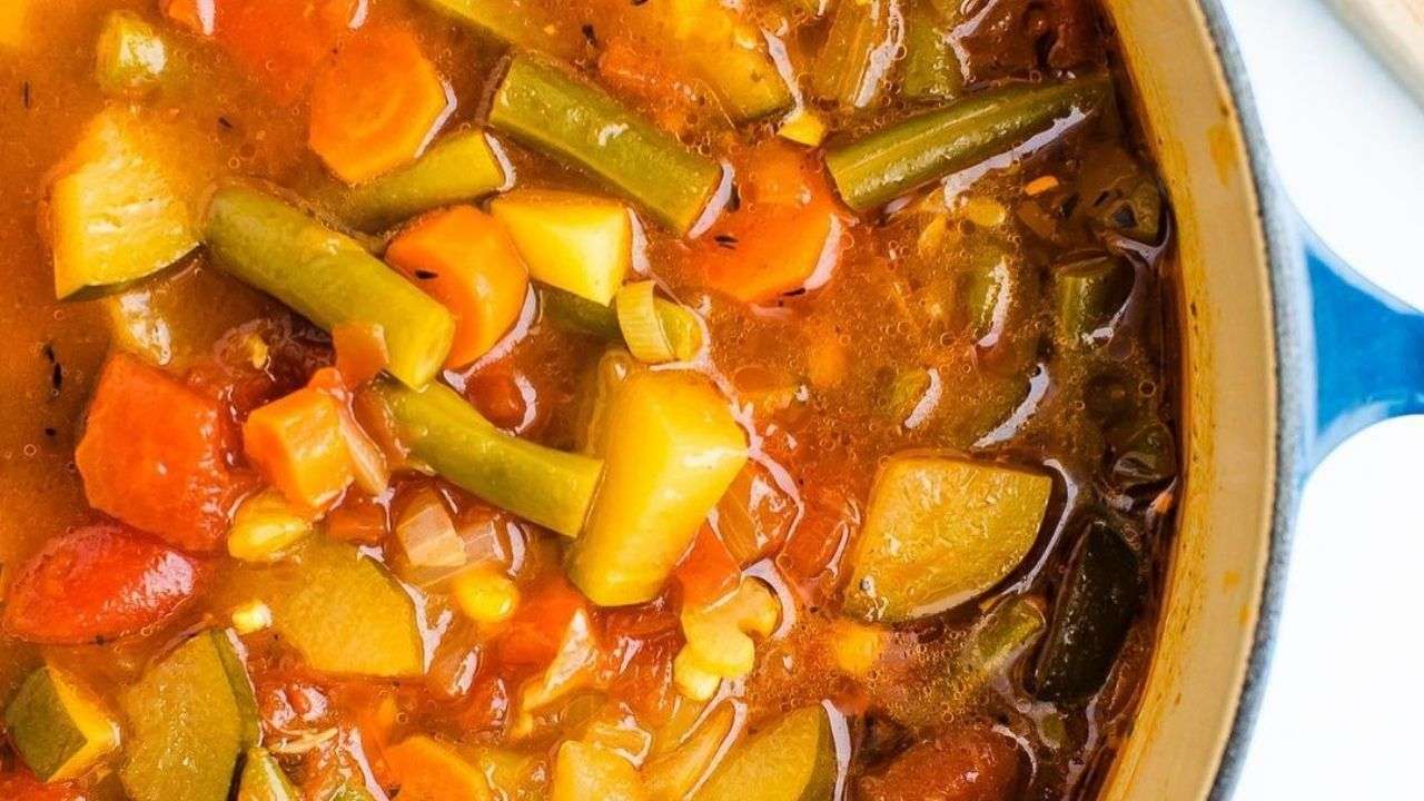 Drinking home-made vegetable soups