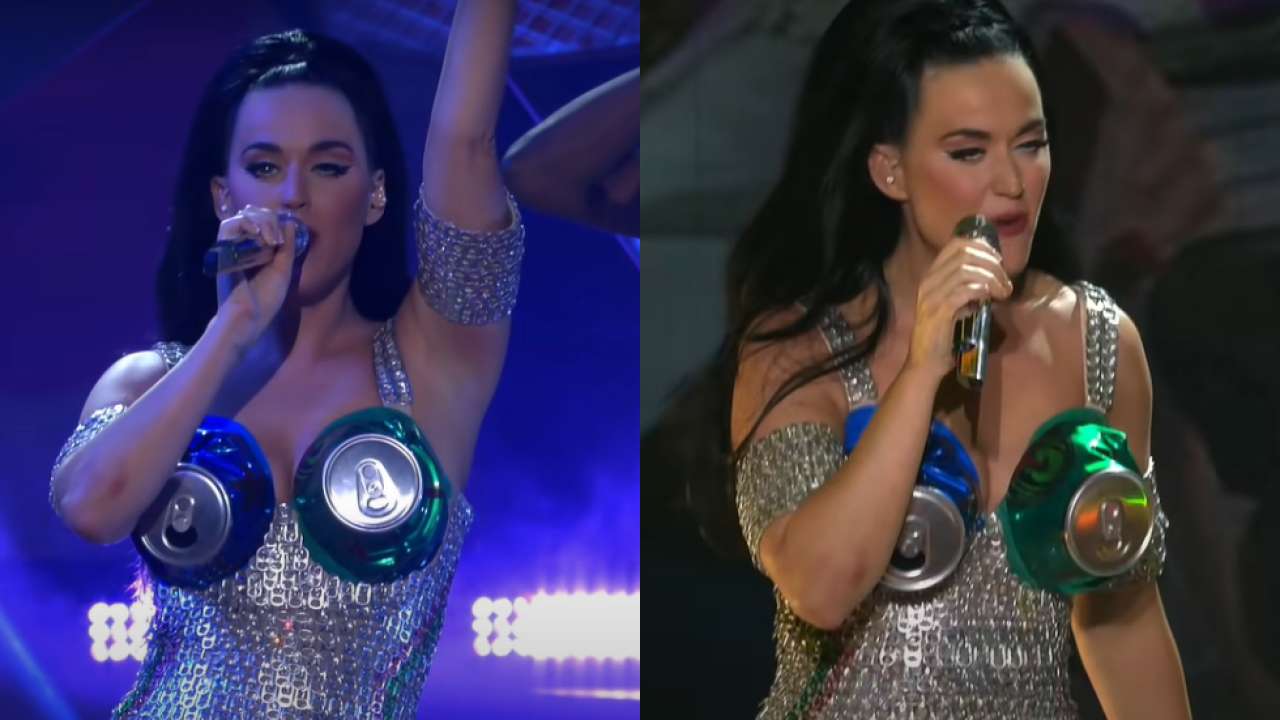 Katy Perry wears bizarre beer bra for her Las Vegas show, video