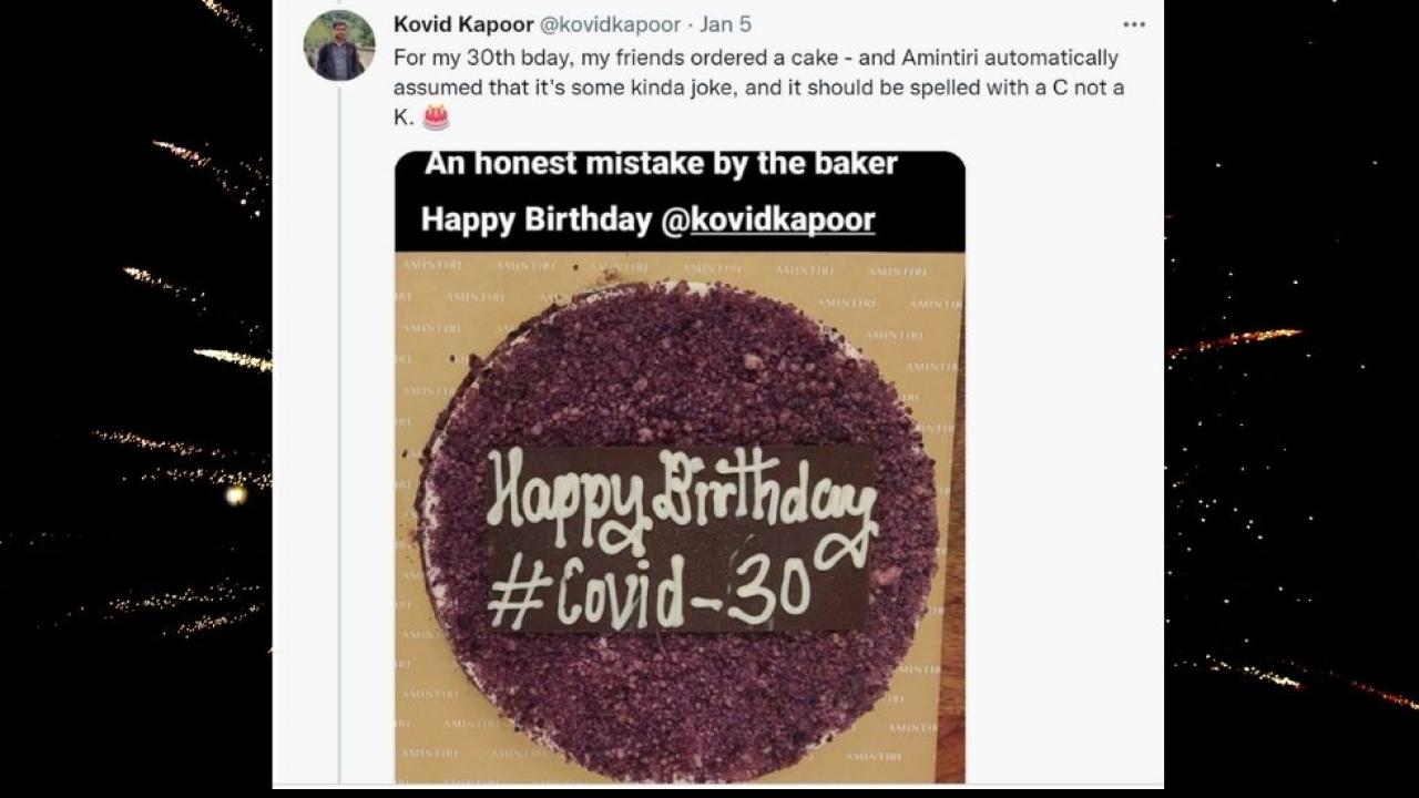 बर्थडे केक पर लिखा था Covid 