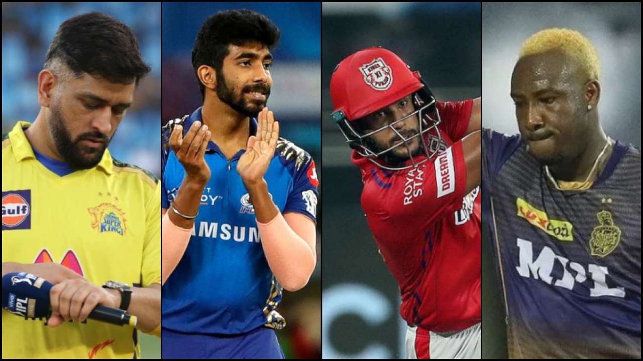 MS Dhoni, Jasprit Bumrah, Mayank Agarwal, Andre Russell