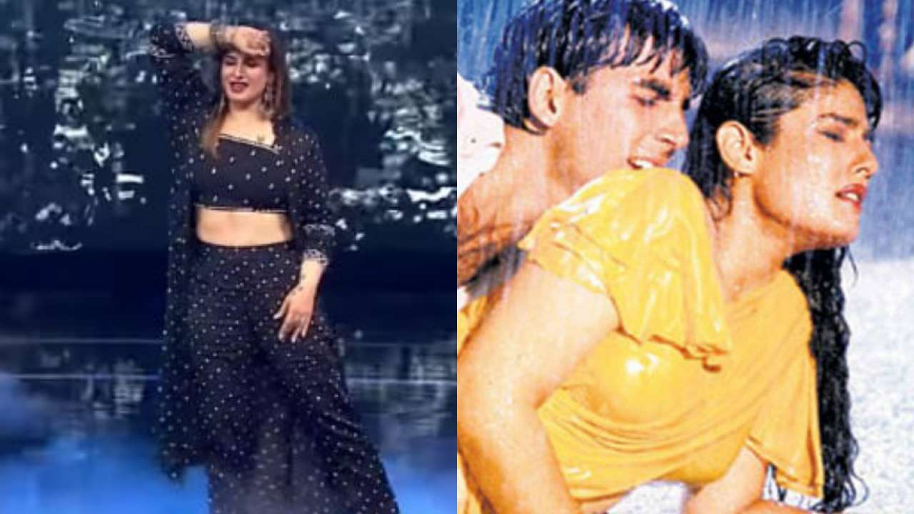 Raveena Tandon Sex Picture Video - Raveena Tandon flaunts her sizzling moves on 'Tip Tip Barsa Paani', video  goes VIRAL