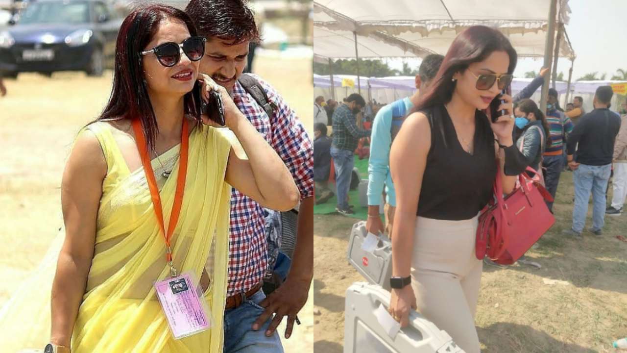 Reena Dwivedi, viral UP poll officer in yellow saree, makes another stunning appearance – Photos HERE