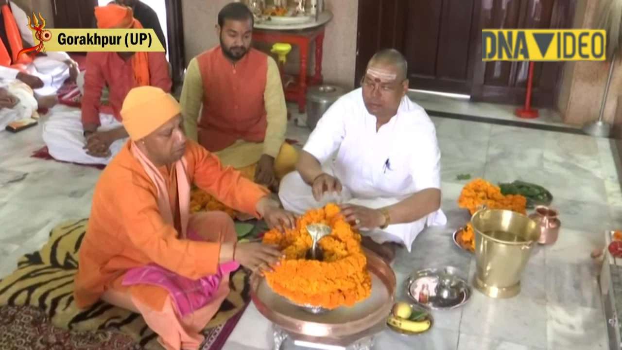 CM Yogi Adityanath Performs Puja In Gorakhnath Temple On Mahashivratri