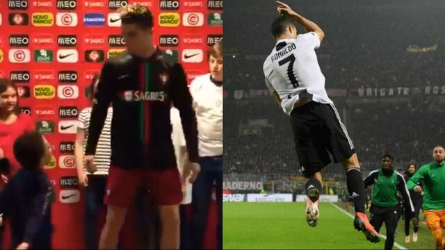 GOAL - Cristiano Ronaldo Jr copied his dad by hitting the