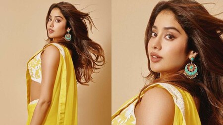 Janhvi Kapoor in yellow saree