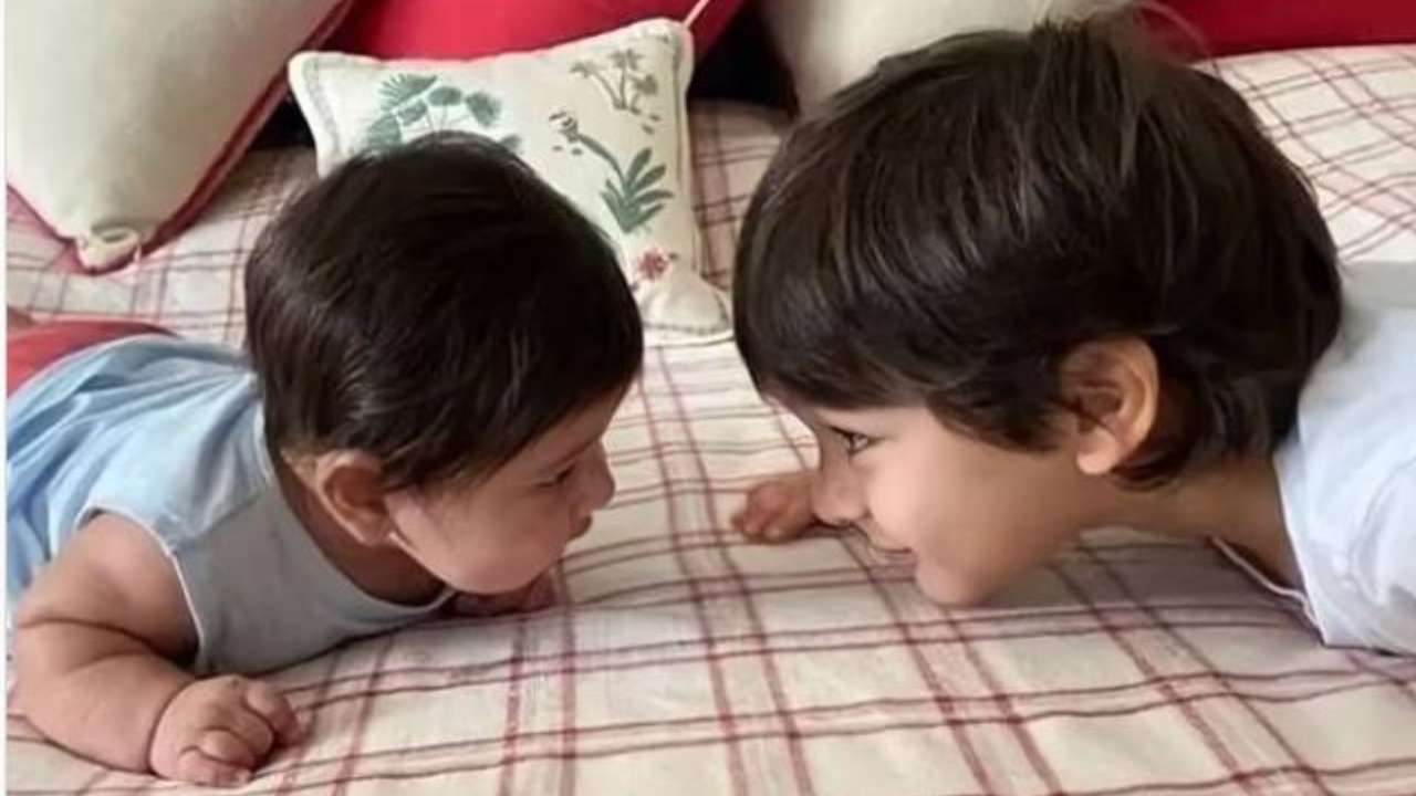 Taimur Ali Khan looks adorable with baby brother Jeh in new viral ...