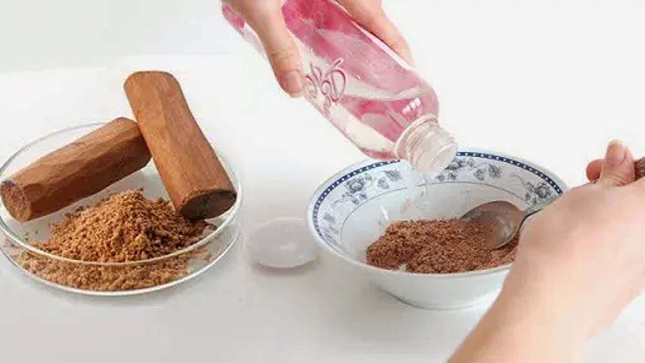 rose water and sandalwood