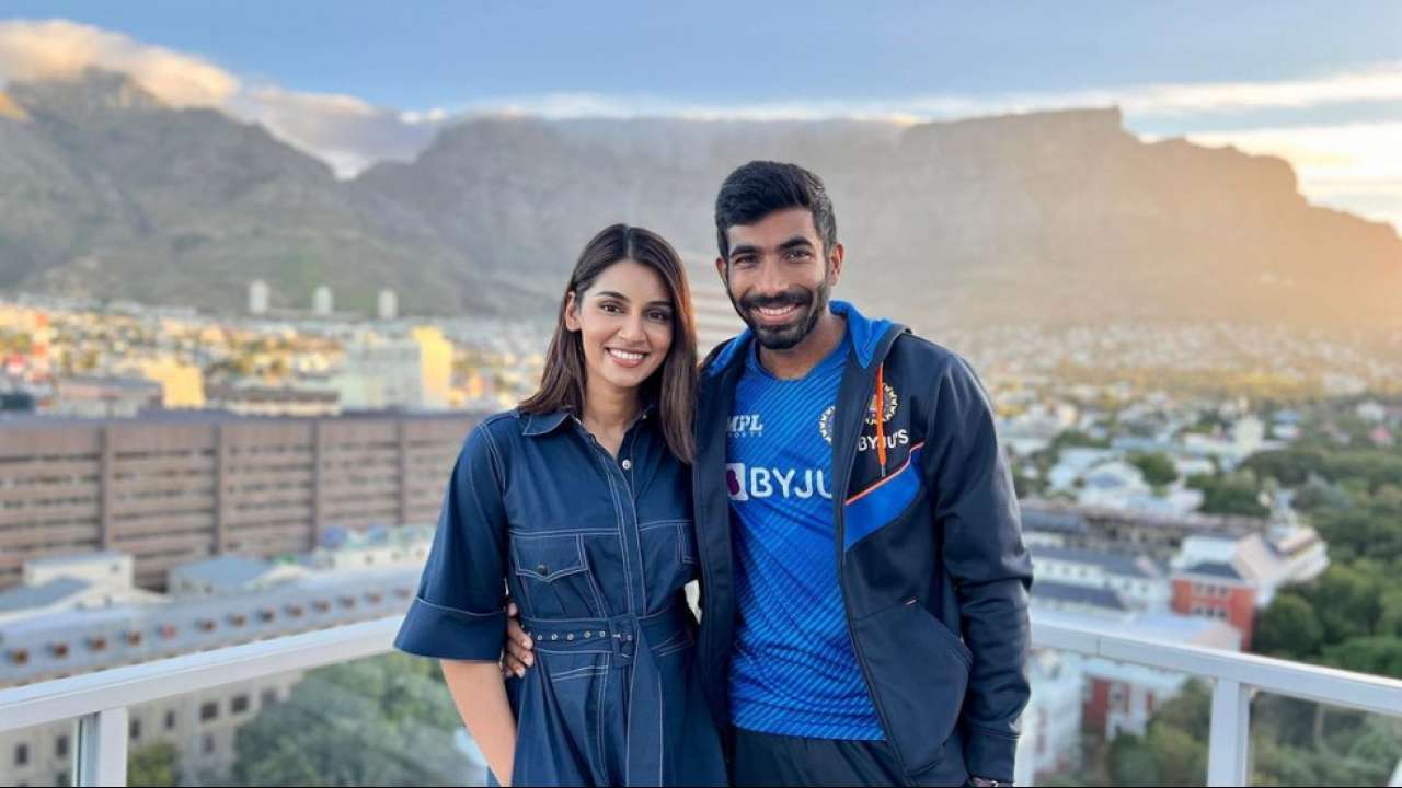 Jasprit Bumrah with Sanjana Ganesan