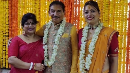 Arun Lal with his 1st wife Reema and Bul Bul Saha