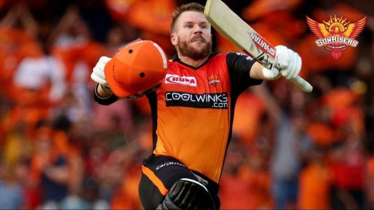 David Warner celebrating his century for Sunrisers Hyderabad