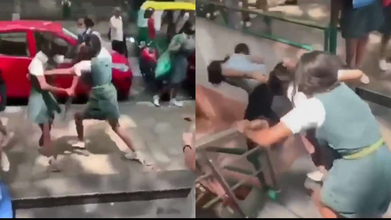 1280px x 720px - Video of Bengaluru school girls fighting on road goes viral
