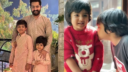 Jr NTR with his two little munchkins
