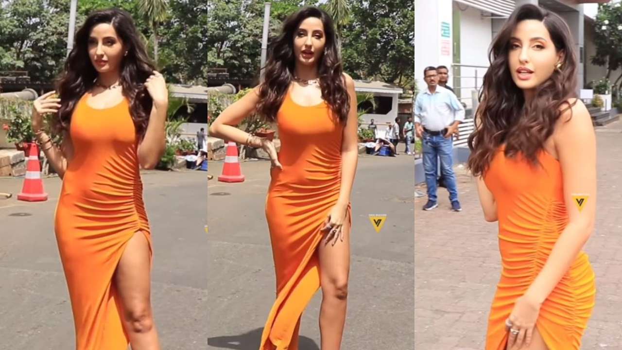 Sexi Mp3 Video - Nora Fatehi raises temperature in sexy thigh-high slit dress