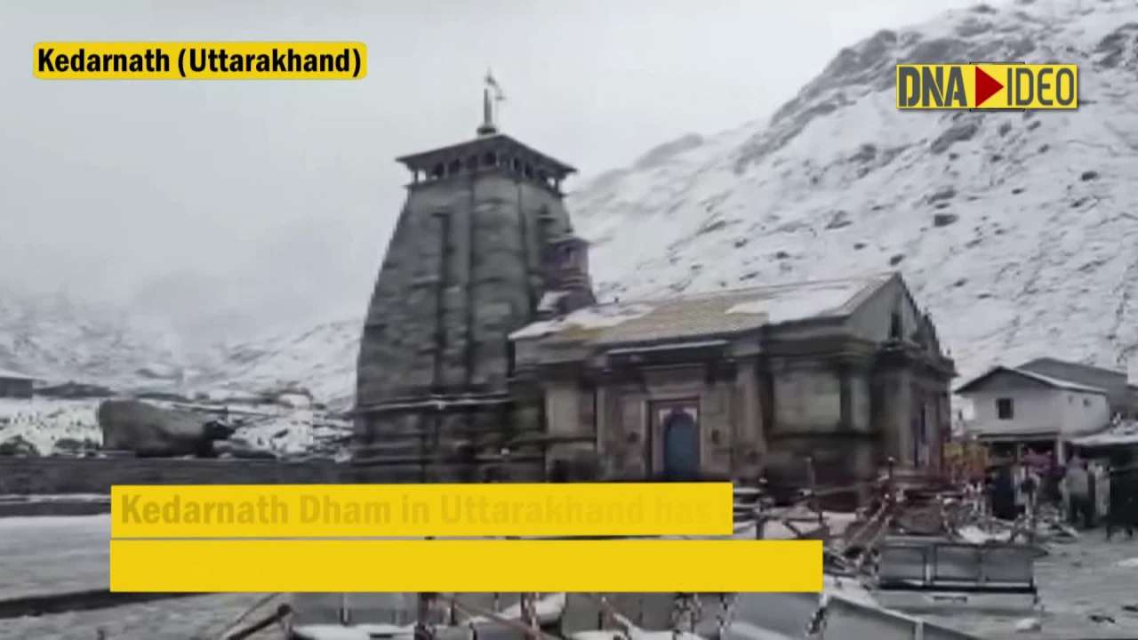 Kedarnath Temple wears thin sheet of snow, Char Dham Yatra disrupted