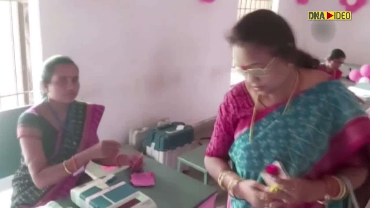 Odisha By-poll: BJP Brajarajnagar candidate Radharani Panda casts vote
