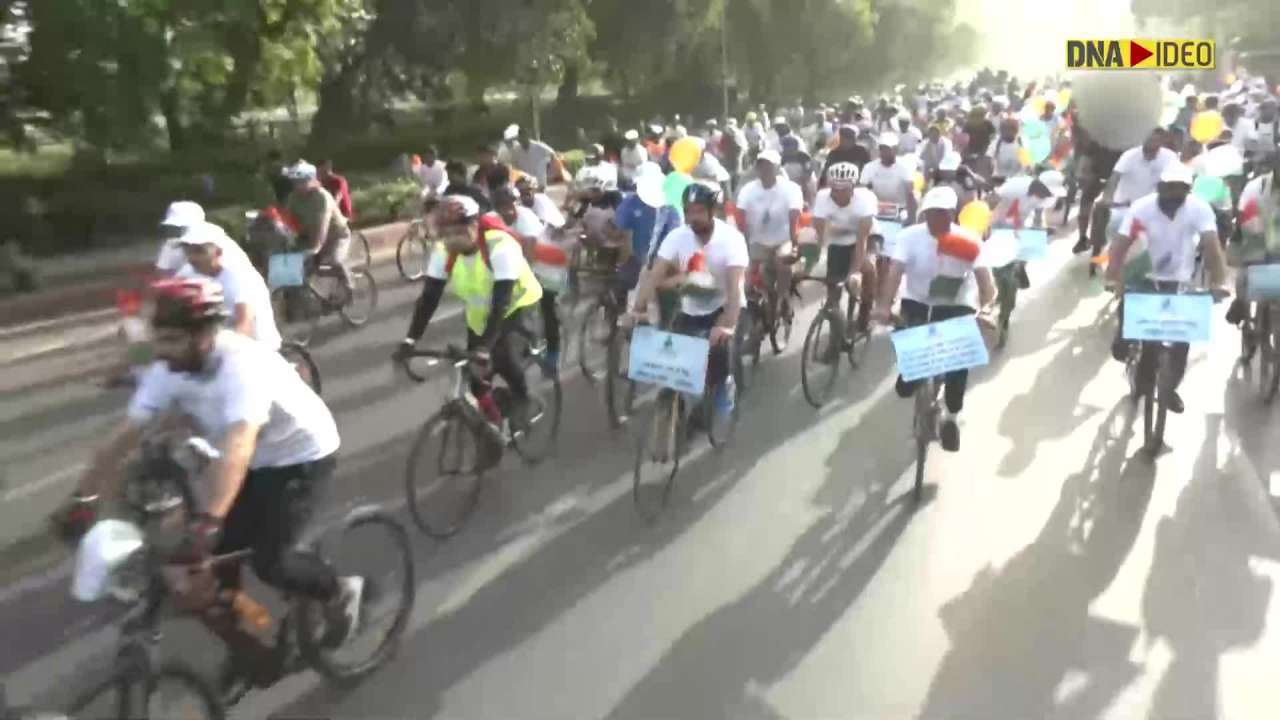 Sports Minister Anurag Thakur launches Fit India Freedom Rider Cycle rally