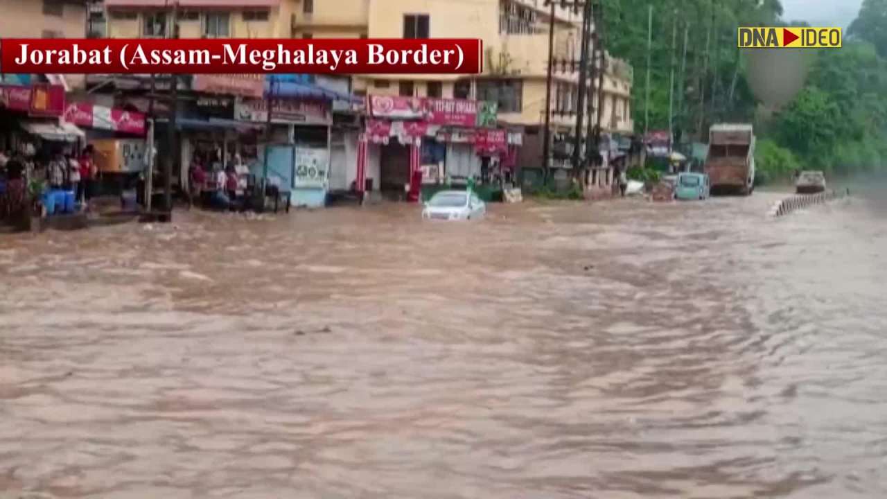 Heavy rains cause waterlogging at NH-37 in Jorabat near Assam-Meghalaya border