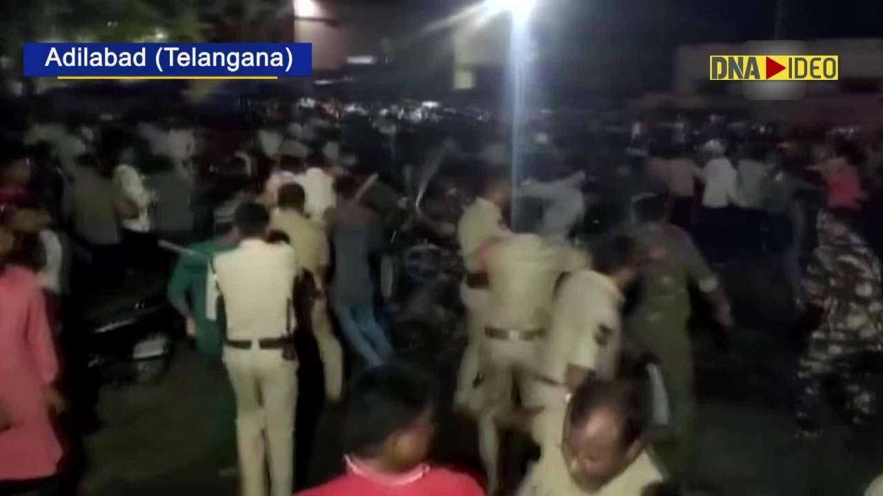 Telangana Police Resort To Lathi Charge To Disperse Crowd Protesting Over Social Media Post In 4507