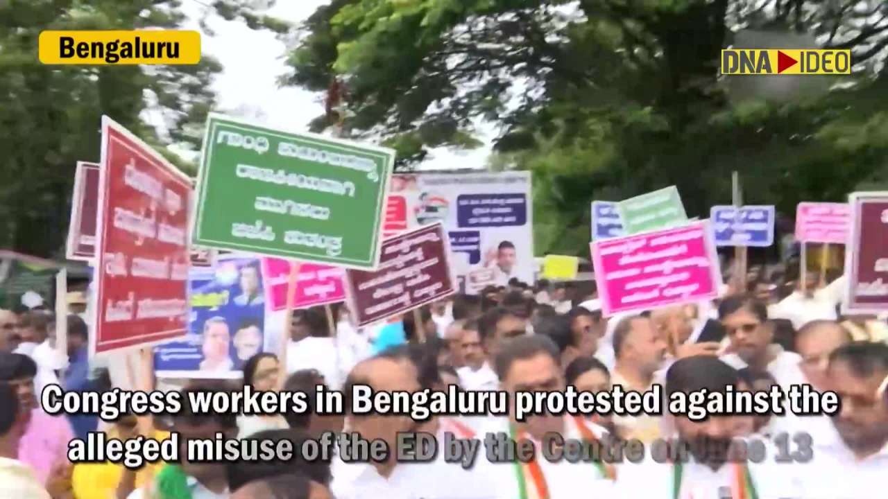 National Herald Case: Congress workers hold protest against Centre in Bengaluru